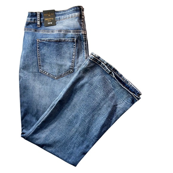 Sandpiper Denim - Sandpiper Women 22W Bootcut Jeans Medium Wash Denim Stretch Plus Size Flare